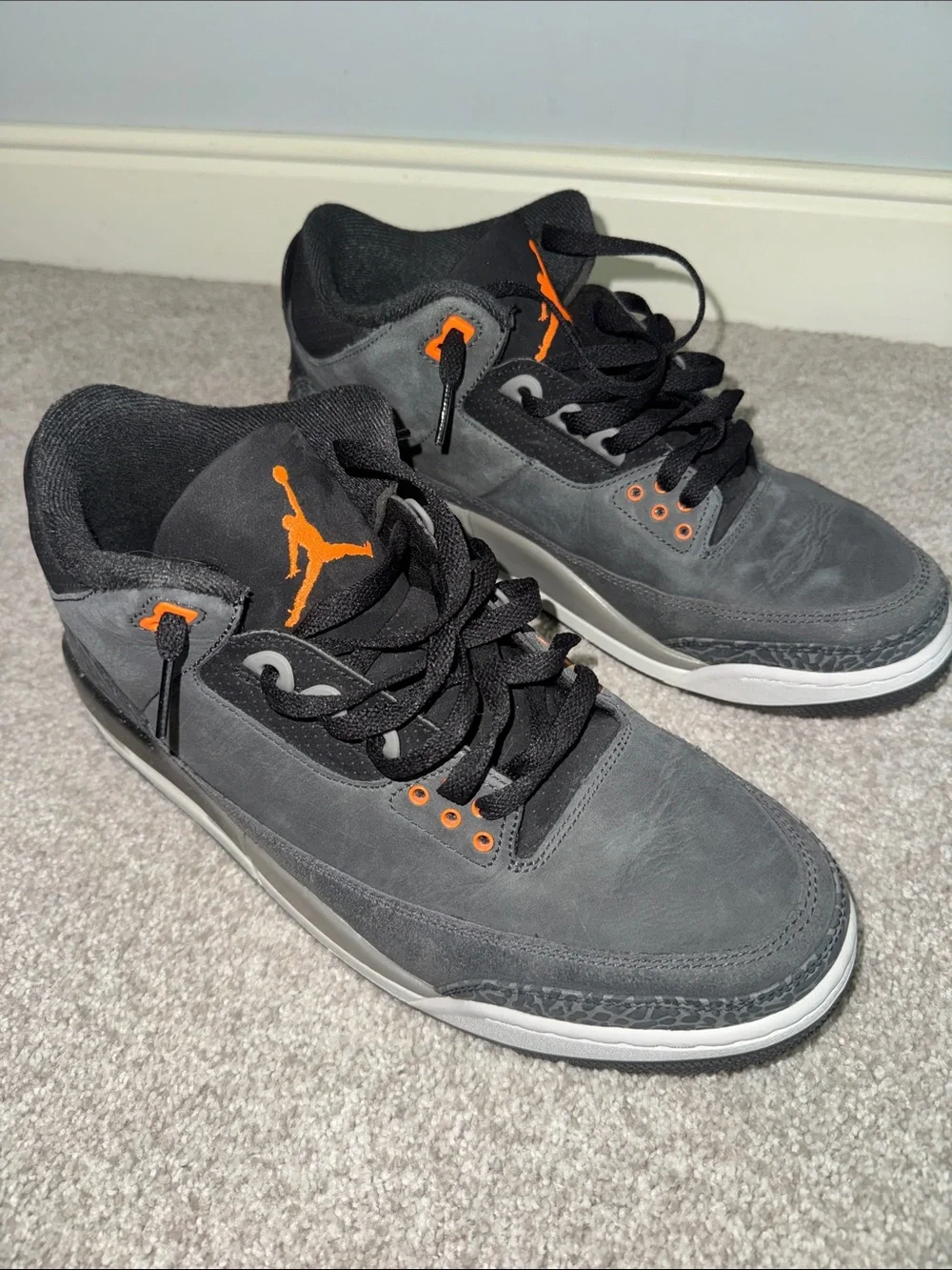 Jordan Black & Orange Retro-Style Basketball Sneakers
